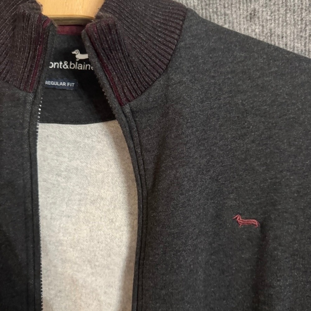 Harmont & Blaine Mens Full Zip Sweatshirt Gray Fleece Mock Neck XL F0KO09021211 - Picture 4 of 10